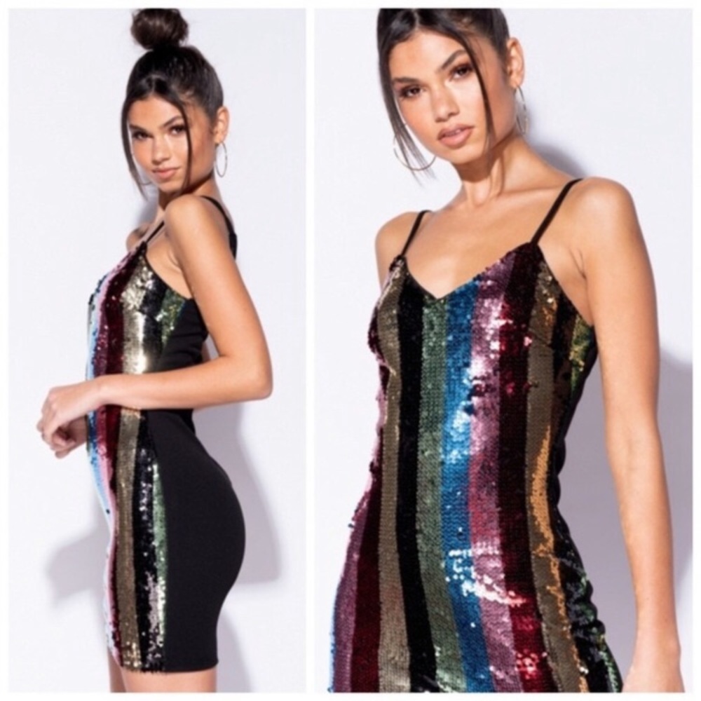 Vertical sequin dress